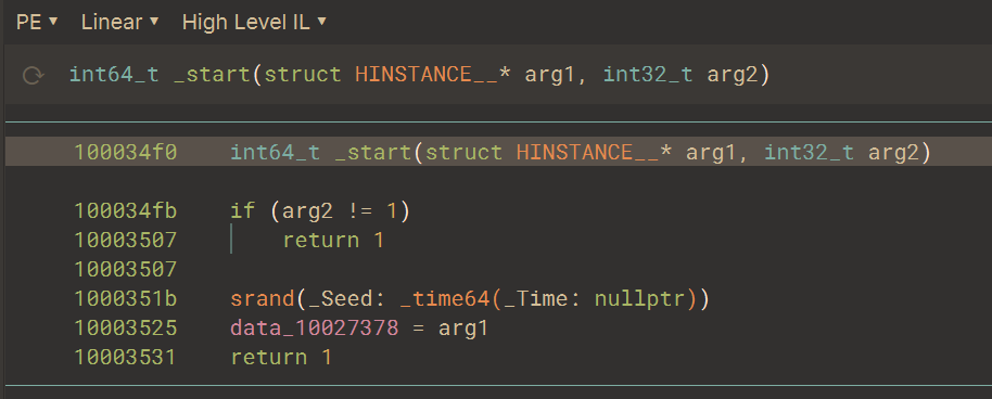 Pre-analysis view of the sample&rsquo;s &ldquo;DLLMain&rdquo; function